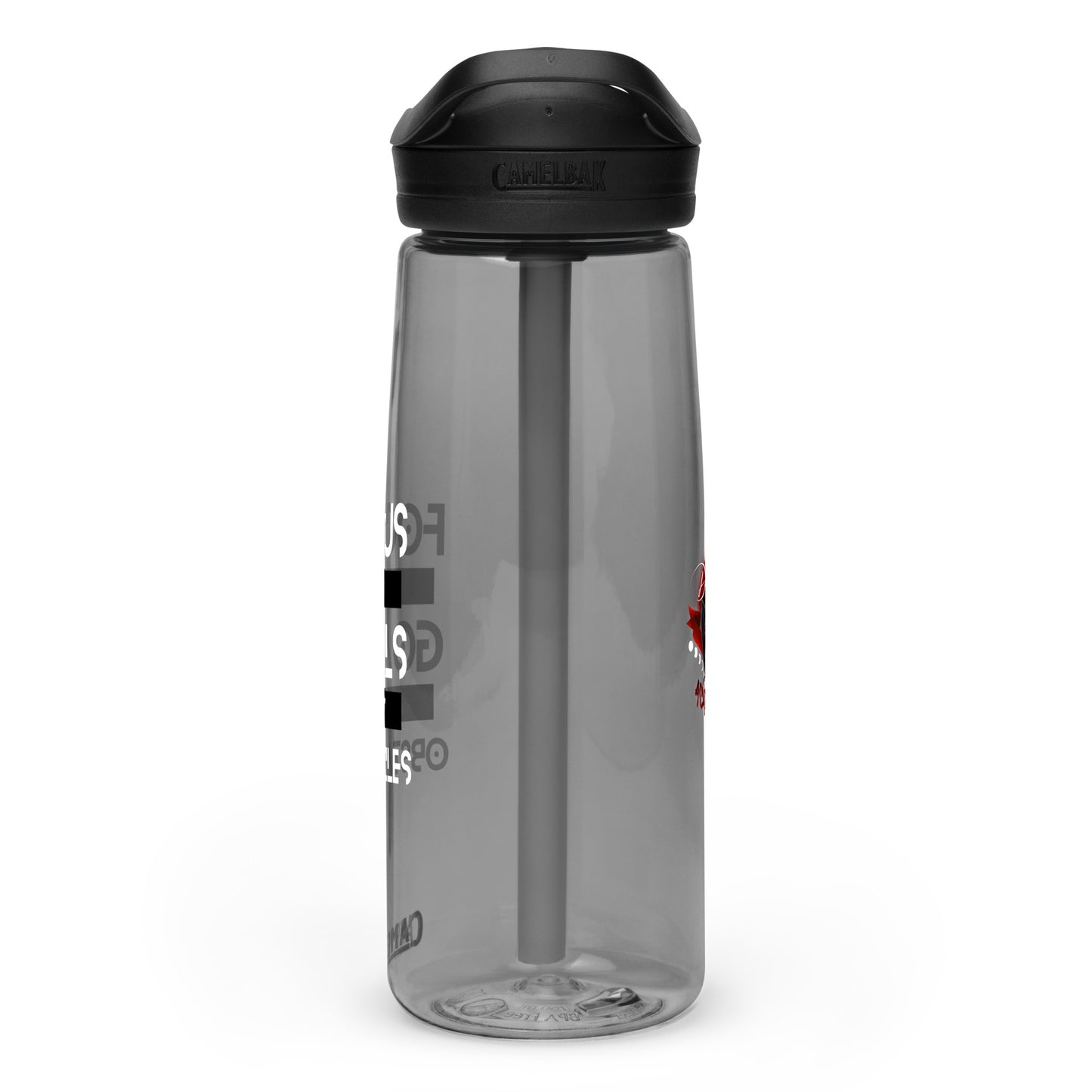 Sports water bottle - "Focus on Goals Not Obstacles"