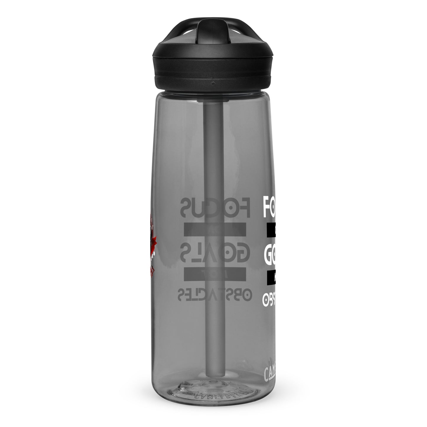 Sports water bottle - "Focus on Goals Not Obstacles"