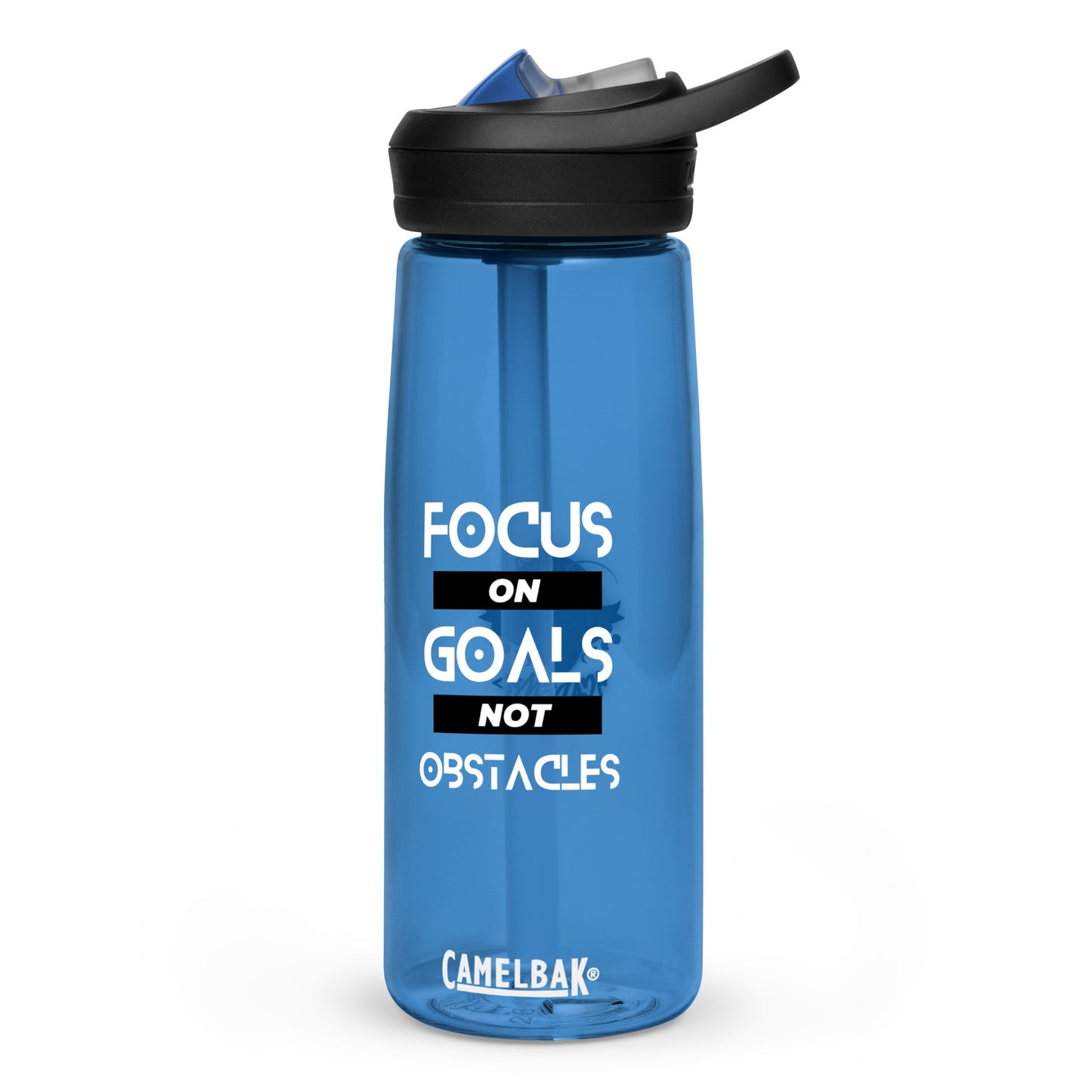 Sports water bottle - "Focus on Goals Not Obstacles"